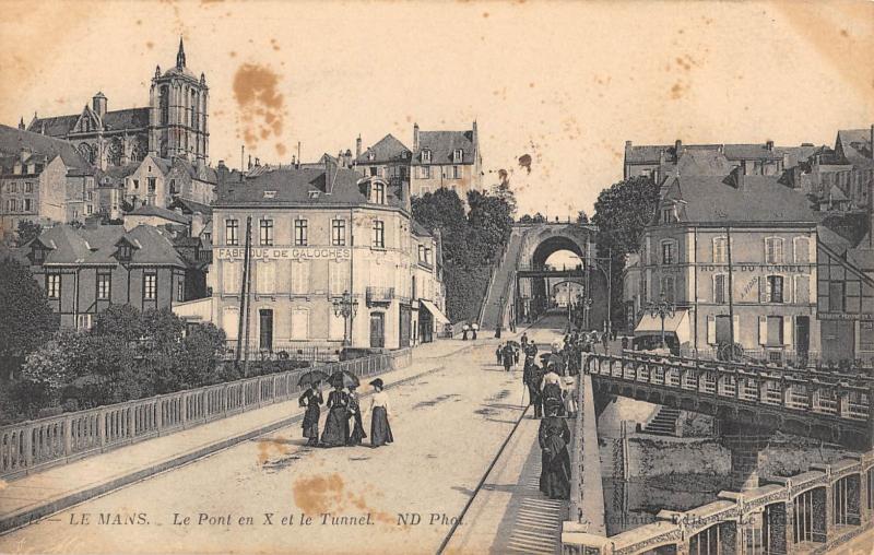 Carte postale ancienne Le Mans - Le Pont En X Et Le Tunnel au Mans