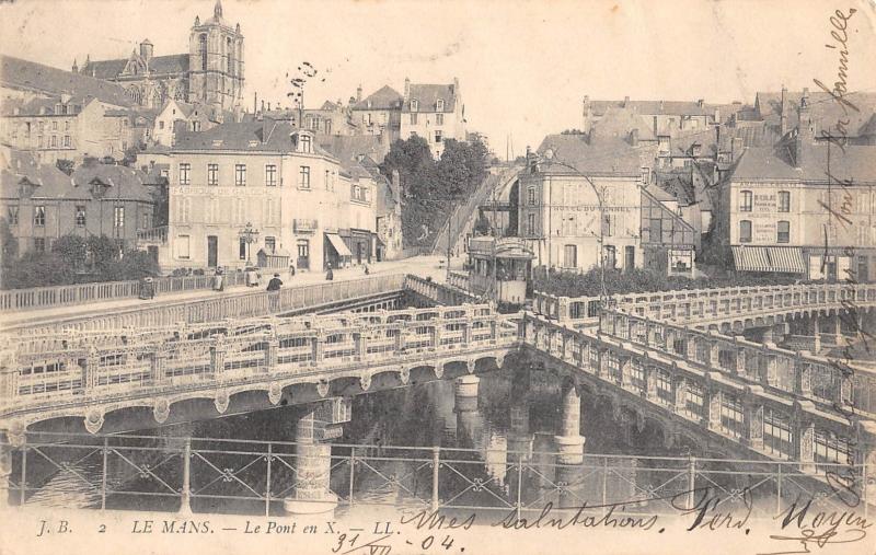 Carte postale ancienne Le Mans - Le Pont En X au Mans