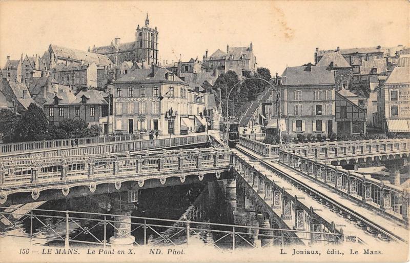 Carte postale ancienne Le Mans - Le Pon En X au Mans