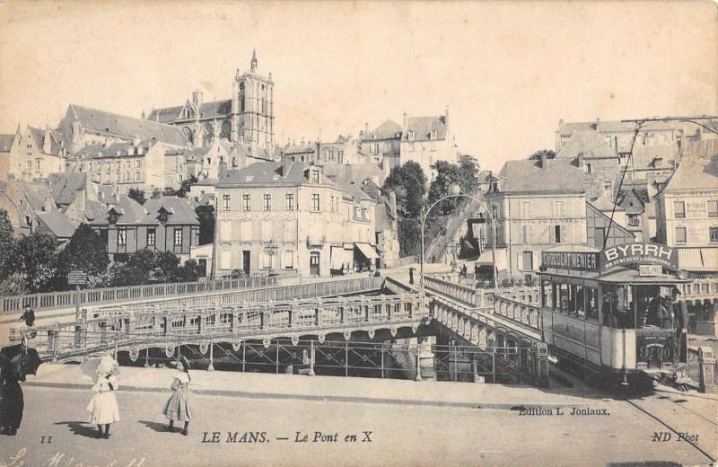 Carte postale ancienne Le Mans - Pont En X au Mans