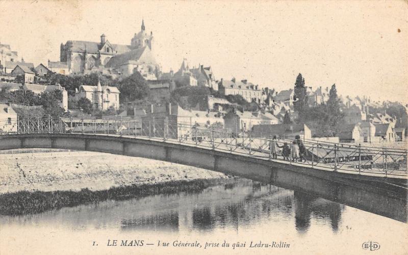 Carte postale ancienne Le Mans - Vue Prise Du Quai Ledru Rollin au Mans