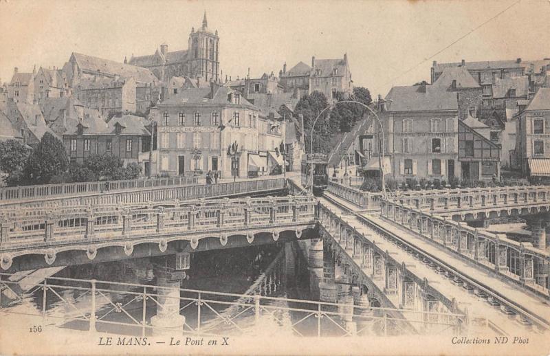 Carte postale ancienne Le Mans - Le Pont En X au Mans