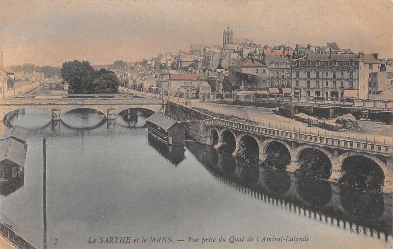 Carte postale ancienne La Sarthe Et Le Mans - Vue Prise Du Quai De L'Amiral Lalande au Mans