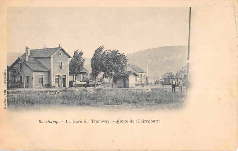 Carte postale ancienne Ronchamp - La Gare Du Tramway - Route De Clairegoutte à Ronchamp