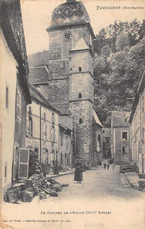 Carte postale ancienne Faucogney - Le Clocher De L'Eglise