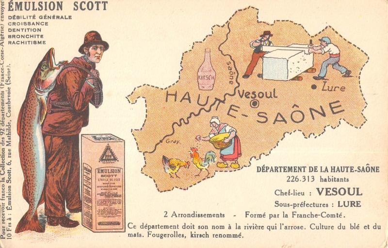 Carte postale ancienne Cpa Epresentant Le Departement De La Haute Saone - Cpa Publicite