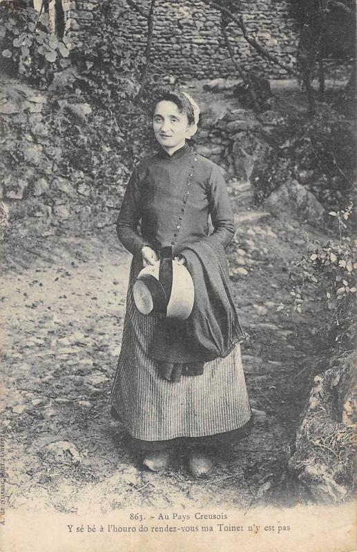 Carte postale ancienne Au Pays Creusois - Types