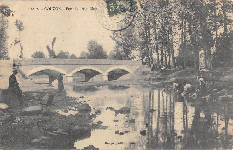 Carte postale ancienne Gouzon - Pont De L'Aiguillon à Gouzon
