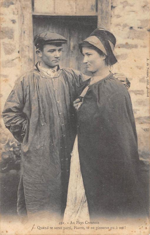Carte postale ancienne Au Pays Creusois - Types