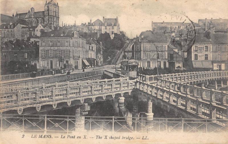 Carte postale ancienne Le Mans - Le Pont En X au Mans