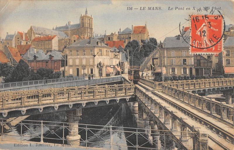 Carte postale ancienne Le Mans - Le Pont En X au Mans