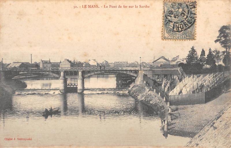 Carte postale ancienne Le Mans - Le Pont De Fer Sur La Sarthe au Mans