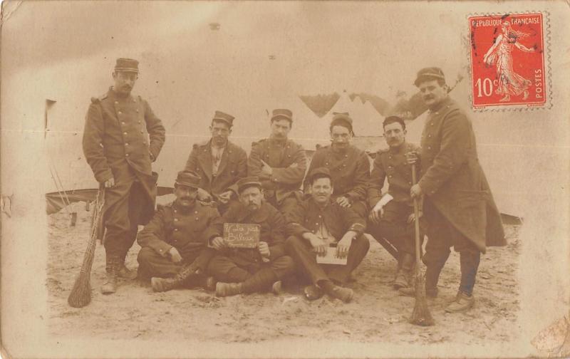 Carte postale ancienne Carte Photo - 19e Compagnie - Camp D'Auvours - Militaria - Guerre
