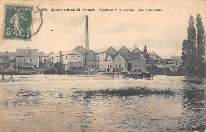 Carte postale ancienne Environs Du Lude - Papeterie De La Courbe - Vue D'Ensemble