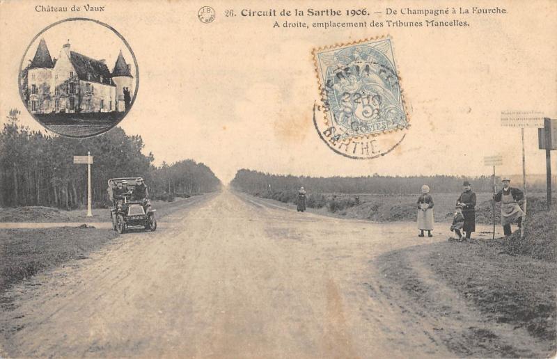 Carte postale ancienne Circuit De La Sarthe 1906 - De Champagne A La Fourche
