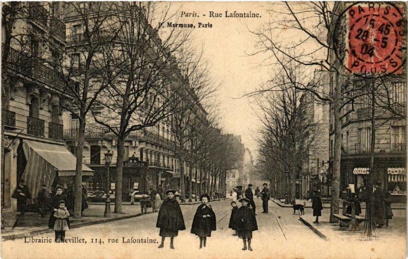 Carte postale ancienne Rue Lafontaine à Paris 16e