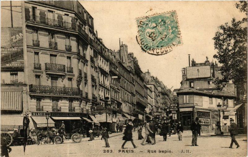 Carte postale ancienne Rue Lepic à Paris 18e