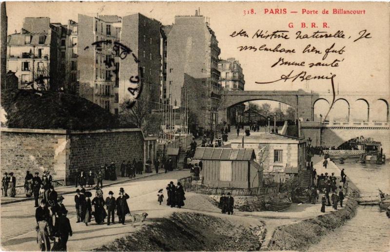 Carte postale ancienne Porte de Billancourt à Paris 16e