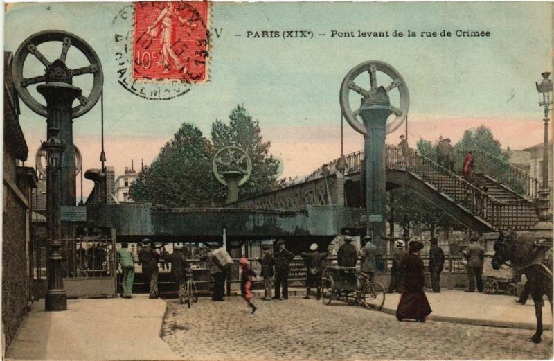 Carte postale ancienne Pont levant de la rue de Crimée à Paris 19e