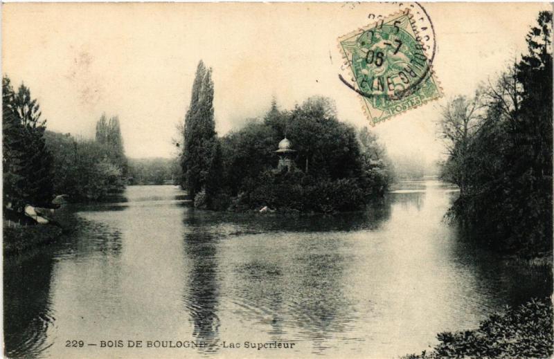 Carte postale ancienne Bois de Boulogne - Lac Supérieur à Paris 16e