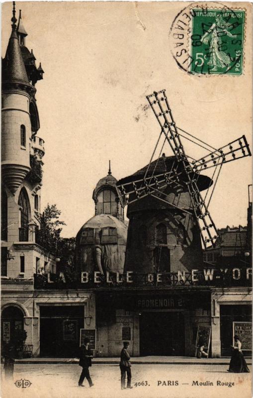 Carte postale ancienne Moulin Rouge à Paris 9e