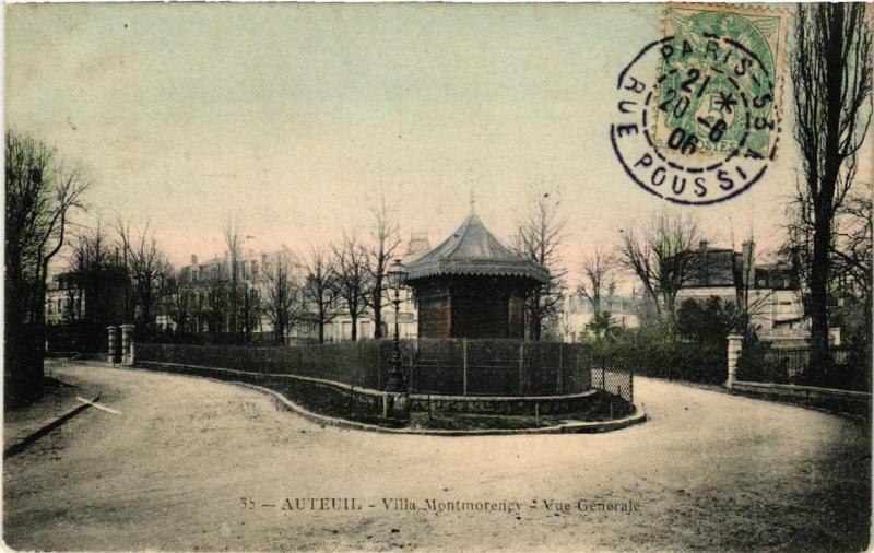 Carte postale ancienne Auteuil - Villa Montmorency - Vue générale à Paris 16e
