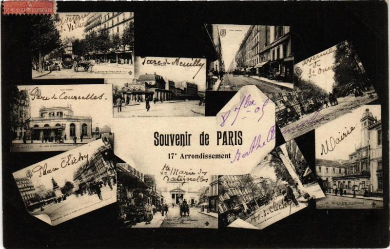 Carte postale ancienne Souvenir de Paris 17e à Paris 17e