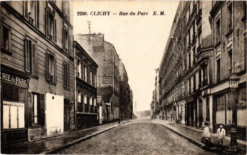 Carte postale ancienne Rue du Parc à Clichy