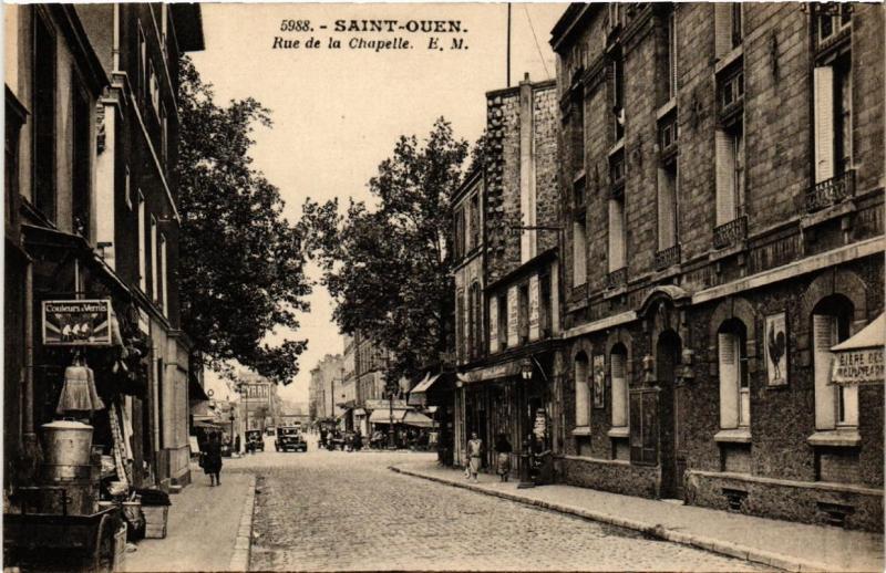 Carte postale ancienne Saint-Ouen Rue de la Chapelle.