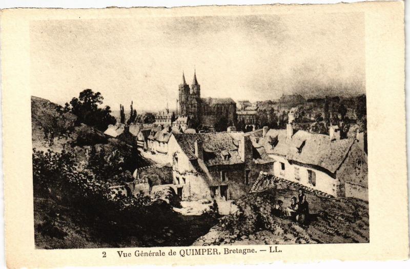 Carte postale ancienne Vue Générale de Quimper Bretagne à Quimper
