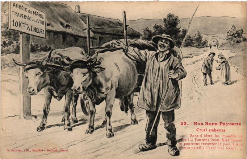 Carte postale ancienne Nos Bons Paysans Cruel embarras