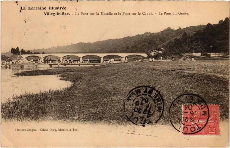 Carte postale ancienne Villey le Sec Pont sur la Moselle à Villey-le-Sec