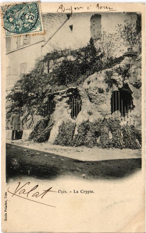 Carte postale ancienne Uzes - La Crypte à Uzès