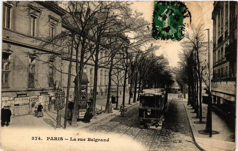 Carte postale ancienne La Rue Belgrand à Paris 20e