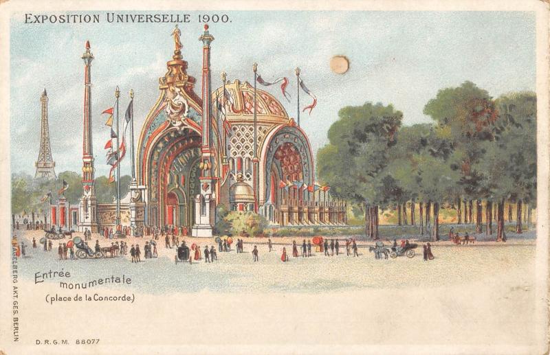 Carte postale ancienne Paris - Exposition Universelle De 1900 - Entree Monumentale - Place Conco à Paris