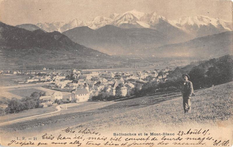 Carte postale ancienne Sallanches Et Le Mont Blanc à Sallanches