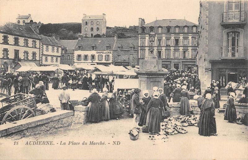 Carte postale ancienne Audierne - Place Du Marche à Audierne