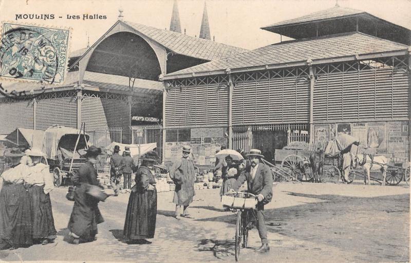 Carte postale ancienne Moulins - Les Halles à Moulins