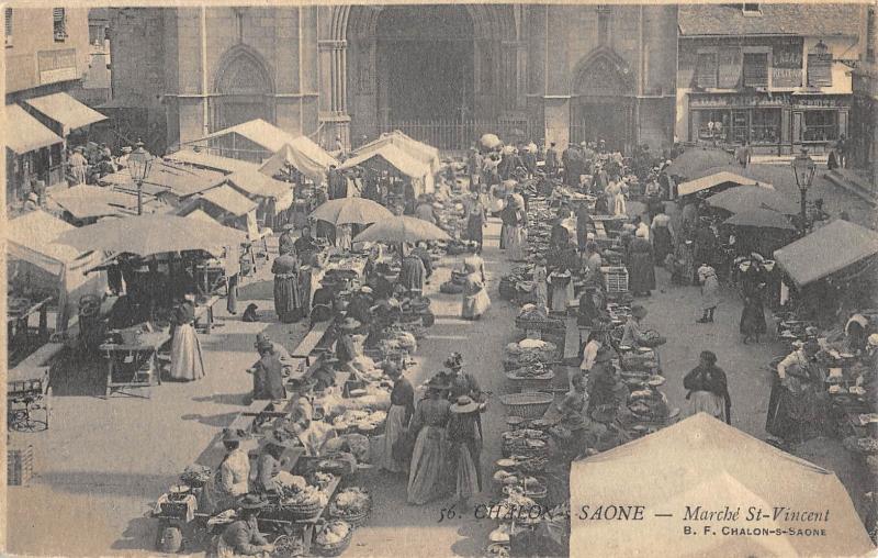 Carte postale ancienne Chalon Sur Saone - Marche Saint Vincent à Chalon-sur-Saône