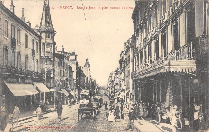 Carte postale ancienne Nancy - Rue Saint Jean - La Plus Animee De Nancy à Nancy