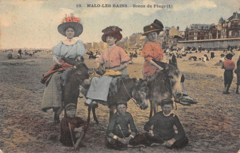 Carte postale ancienne Malo Les Bains - Scene De Plage