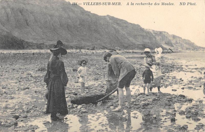 Carte postale ancienne Villers Sur Mer - A La Recherche Des Moules à Villers-sur-Mer