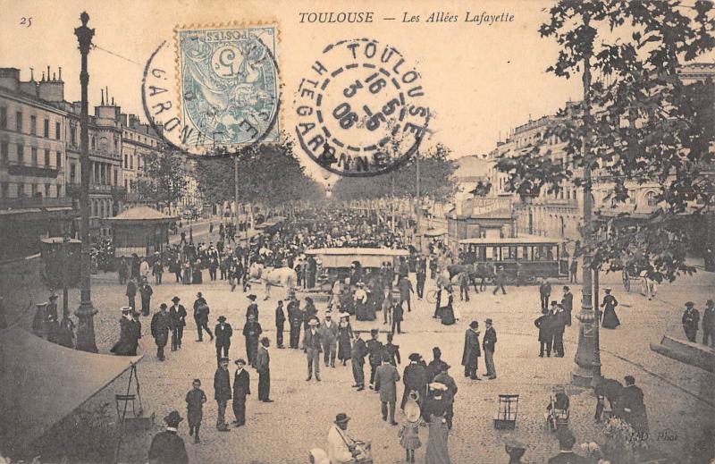 Carte postale ancienne Toulouse - Les Allees Lafayette à Toulouse