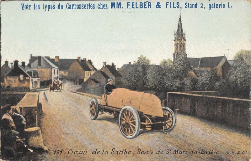 Carte postale ancienne Circuit De La Sarthe - Sortie De Saint Mars La Briere