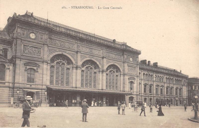 Carte postale ancienne Strasbourg - La Gare Centrale à Strasbourg