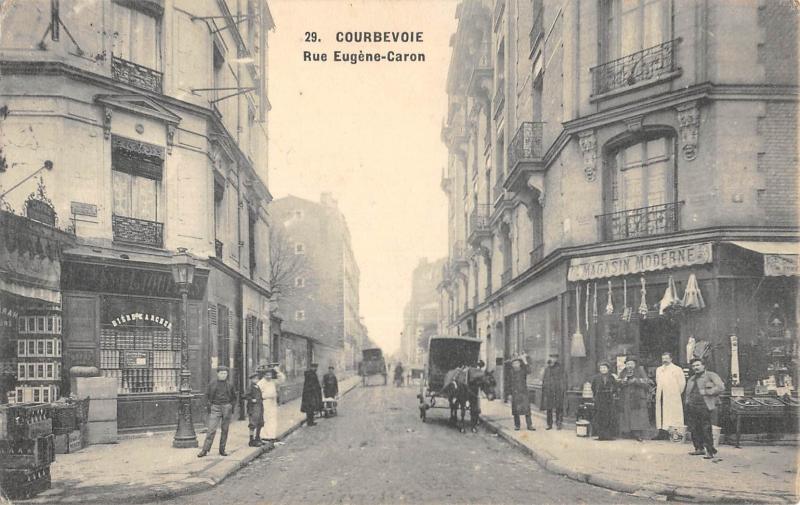 Carte postale ancienne Courbevoie - Rue Eugene Caron à Courbevoie