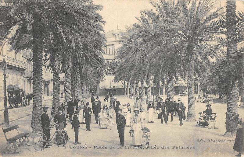 Carte postale ancienne Toulon - Place De La Liberte - Allee Des Palmiers à Toulon