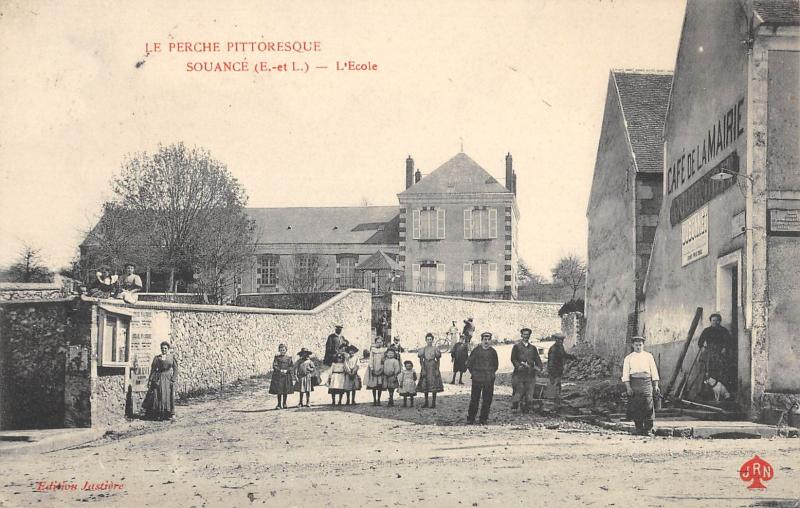 Carte postale ancienne Souance - L'Ecole