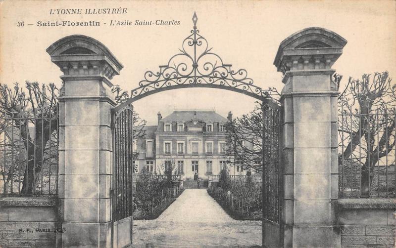 Carte postale ancienne Saint Florentin - L'Asile Saint Charles à Saint-Florentin