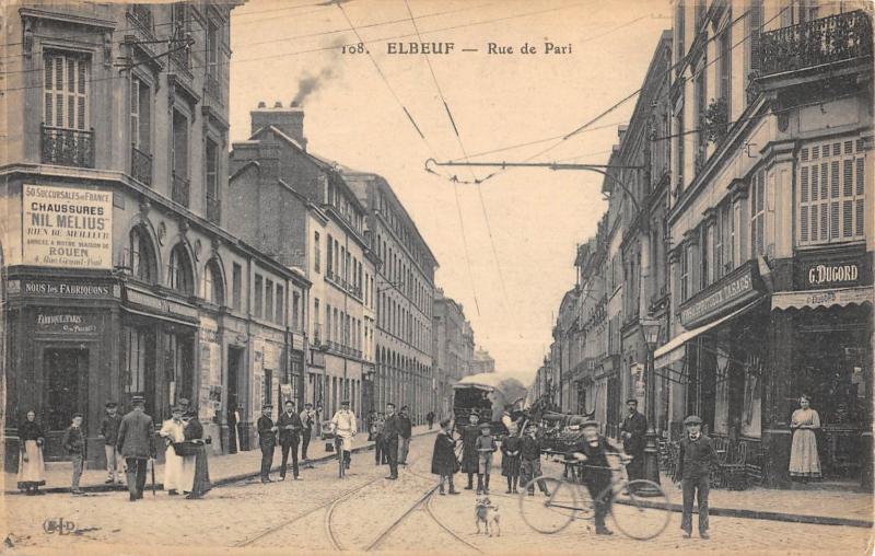 Carte postale ancienne Elbeuf - Rue De Pari à Elbeuf